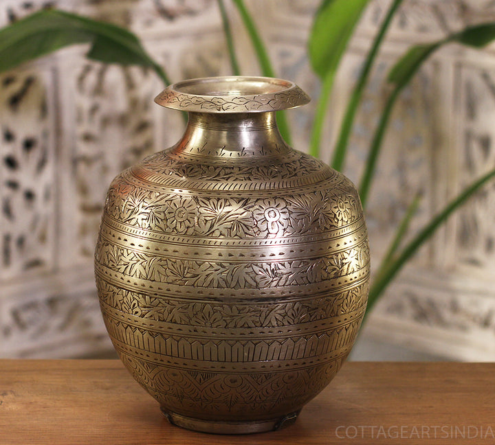 Brass Vintage Planter Silver Finish