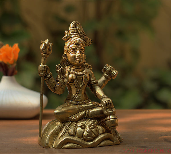 Brass Shiva Sitting 4.5"