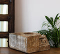 Vintage Teak Wood Haveli Pillar Base | Reclaimed Wooden Pedestal Stand