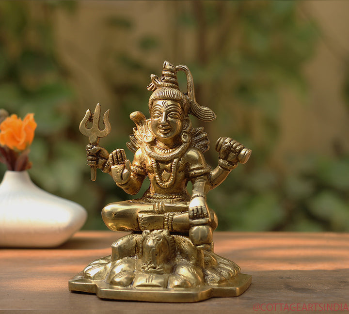 Brass Shiva Sitting 5"