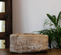 Vintage Teak Wood Haveli Pillar Base | Reclaimed Wooden Pedestal Stand