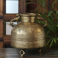 Brass Vintage Carved Planter