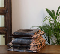 Vintage Teak Wood Haveli Pillar Base | Reclaimed Wooden Pedestal Stand