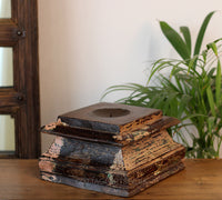 Vintage Teak Wood Haveli Pillar Base | Reclaimed Wooden Pedestal Stand