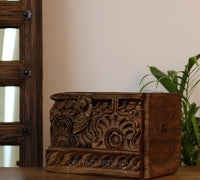 Vintage Teak Wood Haveli Pillar Base | Reclaimed Wooden Pedestal Stand