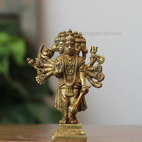Handcrafted Brass Panchmukhi Hanuman Idol – Five-Faced Hanuman Statue