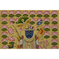 Sacred Shrinathji Pichwai Painting with Gold Accents on Paper