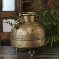 Brass Vintage Carved Planter