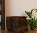 Vintage Teak Wood Haveli Pillar Base | Reclaimed Wooden Pedestal Stand