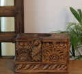 Vintage Teak Wood Haveli Pillar Base | Reclaimed Wooden Pedestal Stand