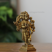 Handcrafted Brass Panchmukhi Hanuman Idol – Five-Faced Hanuman Statue