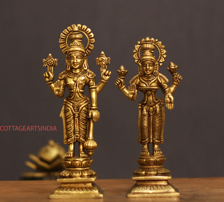Brass Narayana /Vishnu Laxmi Standing