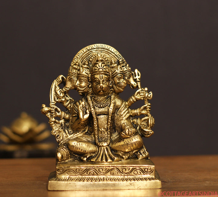 Brass Panchamukhi Hanuman 6"