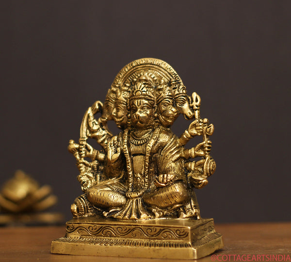 Brass Panchamukhi Hanuman 6"