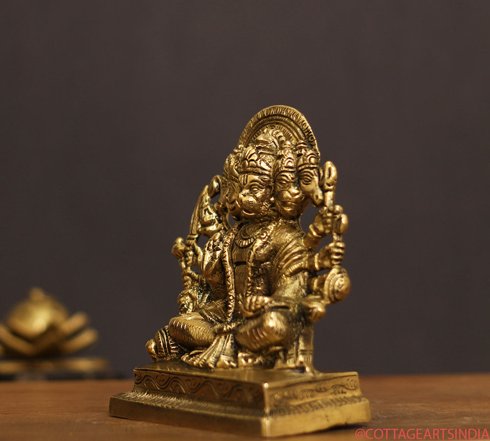 Brass Panchamukhi Hanuman 6"