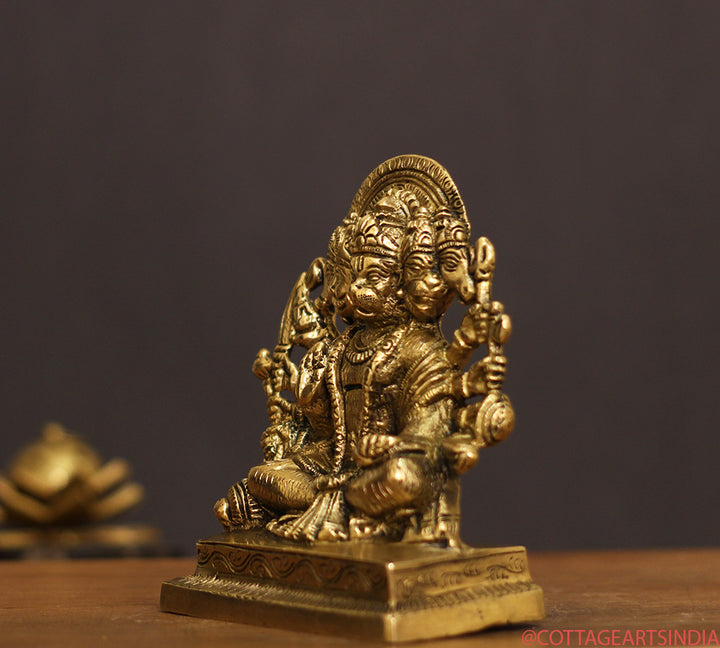 Brass Panchamukhi Hanuman 6"