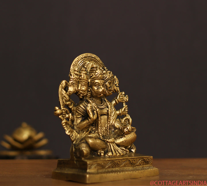 Brass Panchamukhi Hanuman 6"