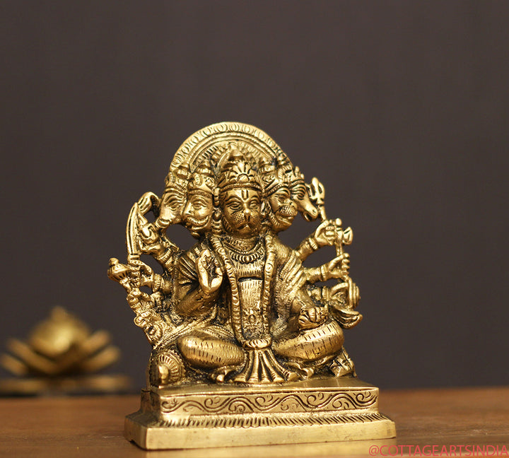 Brass Panchamukhi Hanuman 6"