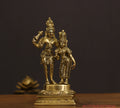 Brass Shiva Parvati Standing 9"