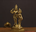 Brass Shiva Parvati Standing 9"