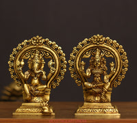 Brass Superfine Ganesh Laxmi Prabhaval 6.5"