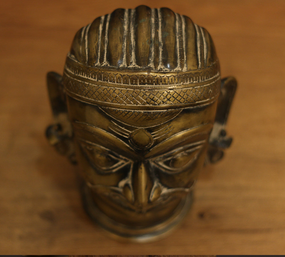 Brass Rustic Finish Shiva Mukhlingam