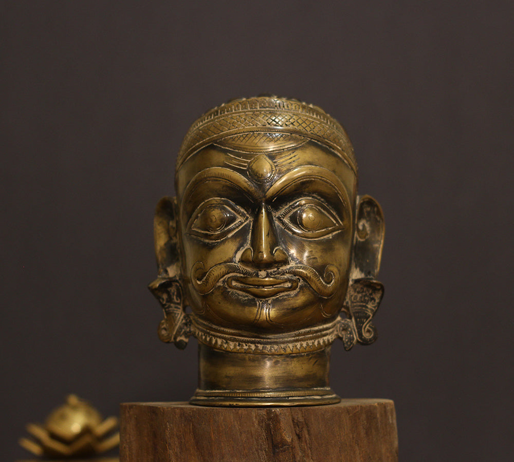 Brass Rustic Finish Shiva Mukhlingam