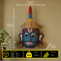 Vintage Odisha Wooden Folk Mask – Traditional Indian Folk Art