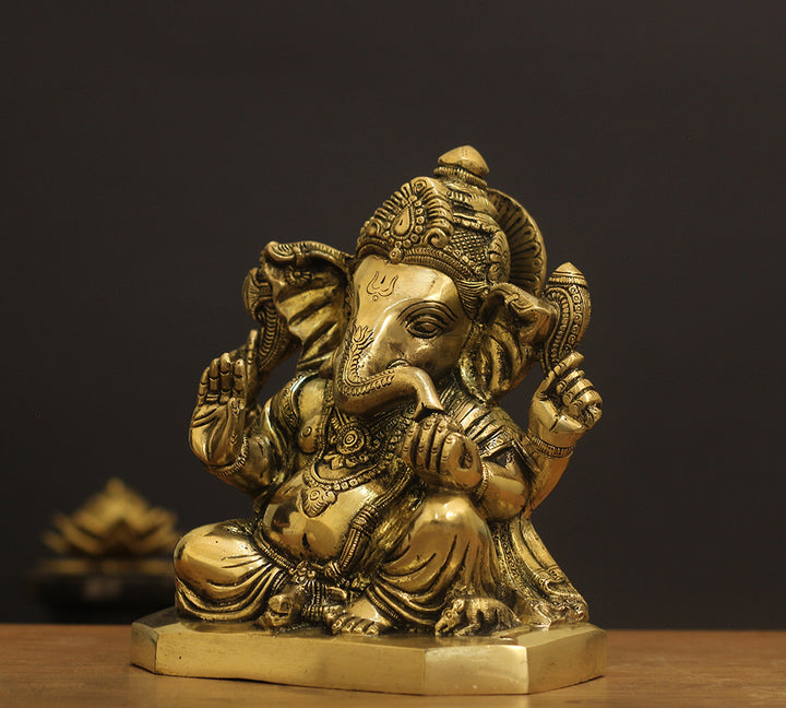 Brass Ganesh SuperFine 8"