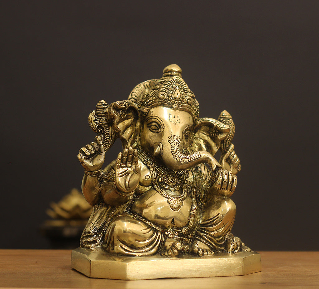 Brass Ganesh SuperFine 8"