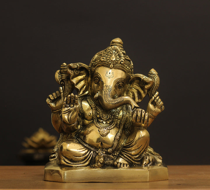 Brass Ganesh SuperFine 8"