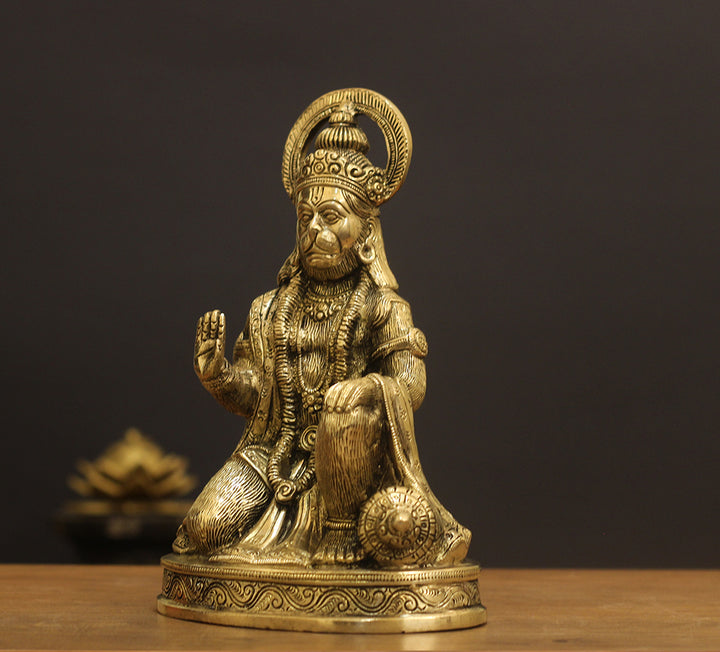 Brass Hanuman Ashirvad 8.5''