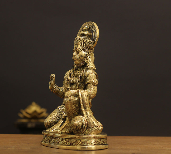 Brass Hanuman Ashirvad 8.5''