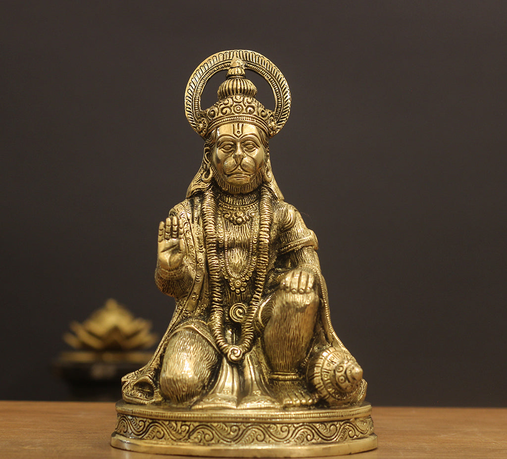 Brass Hanuman Ashirvad 8.5''