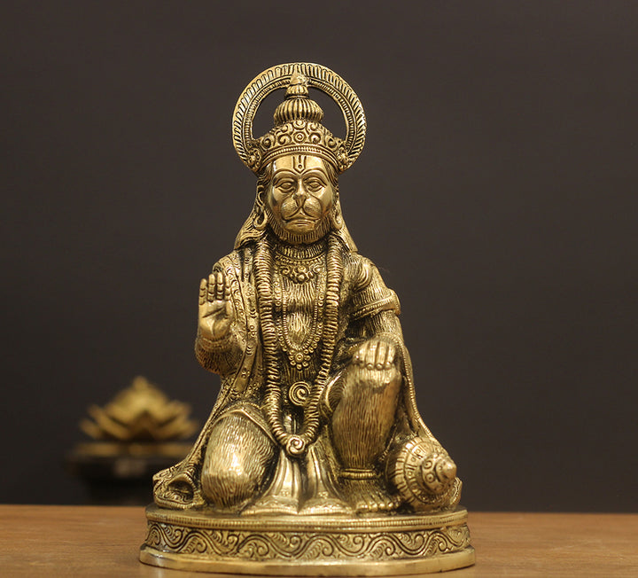 Brass Hanuman Ashirvad 8.5''