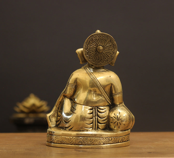 Brass Ganesh Writing 7.5"