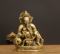 Brass Ganesh Writing 7.5"