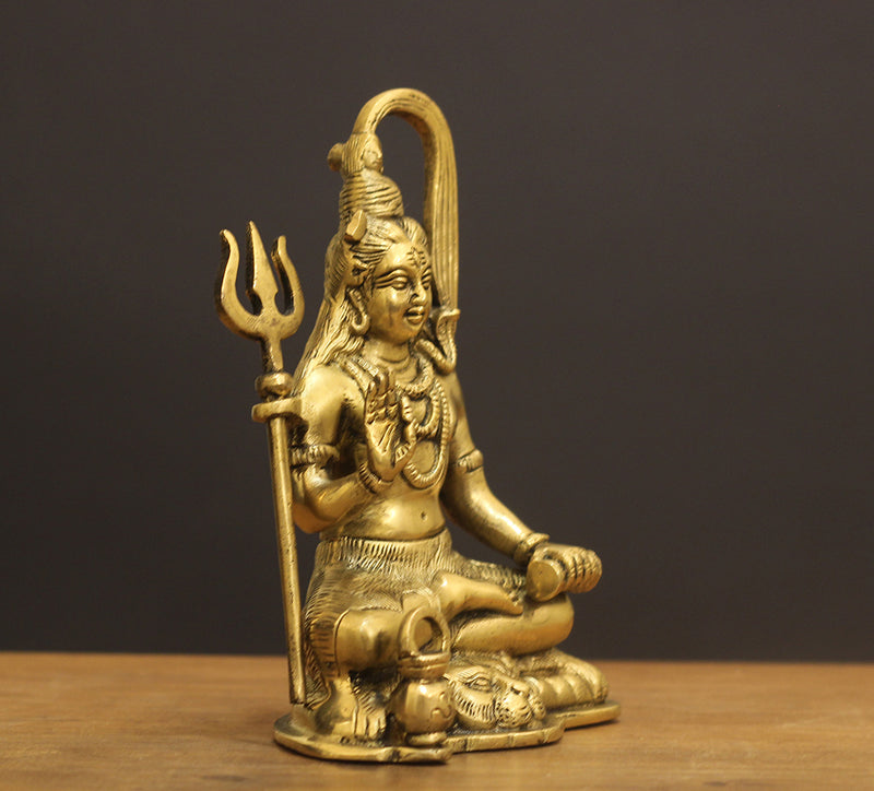 Brass Shiva Sitting 7"