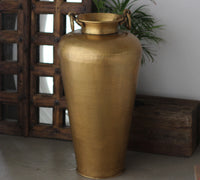 Tall Hammered Brass Planter 37"