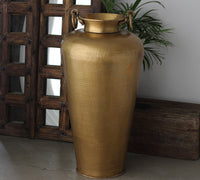 Tall Hammered Brass Planter 37"