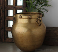Brass Vintage Carved Planter