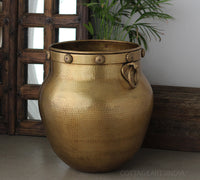 Brass Vintage Carved Planter