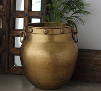Brass Vintage Carved Planter