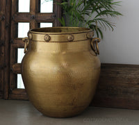 Brass Vintage Carved Planter