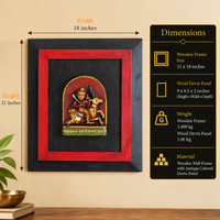 Wooden Wall Frame with Antique Colored Devta Panel