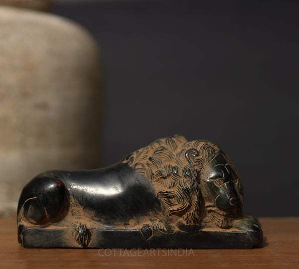 Brass Vintage Lion Resting