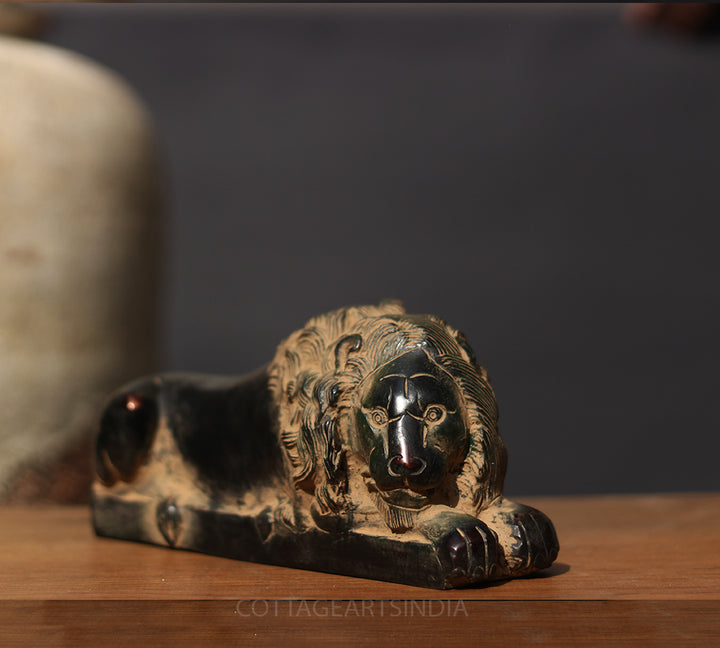 Brass Vintage Lion Resting