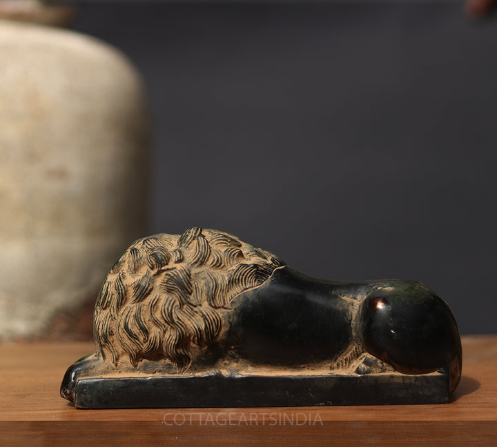 Brass Vintage Lion Resting