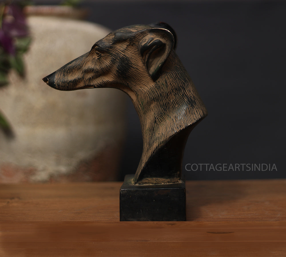 Brass Vintage Dog Bust