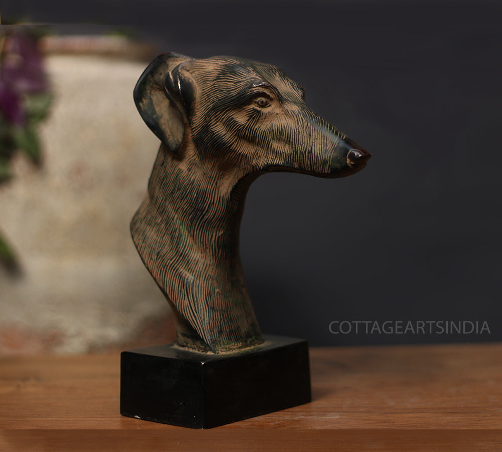 Brass Vintage Dog Bust